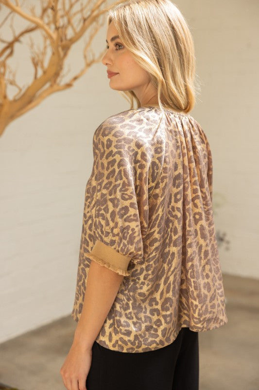 Metallic Leopard Top