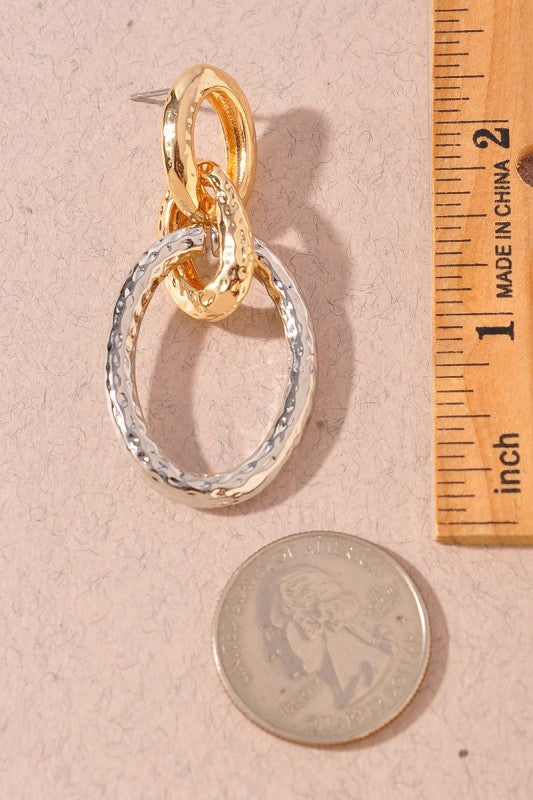 Hammered Link Chain Earrings