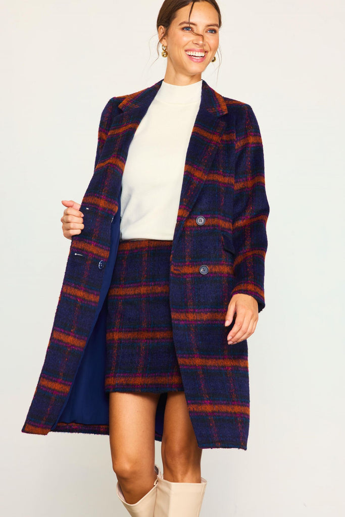 Plaid Double Breasted Jacket