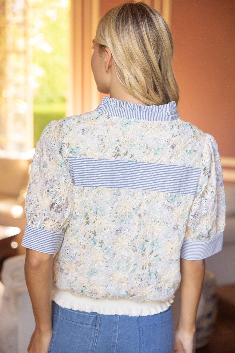 Sherbet Embroidered Top – Striped Box Boutique