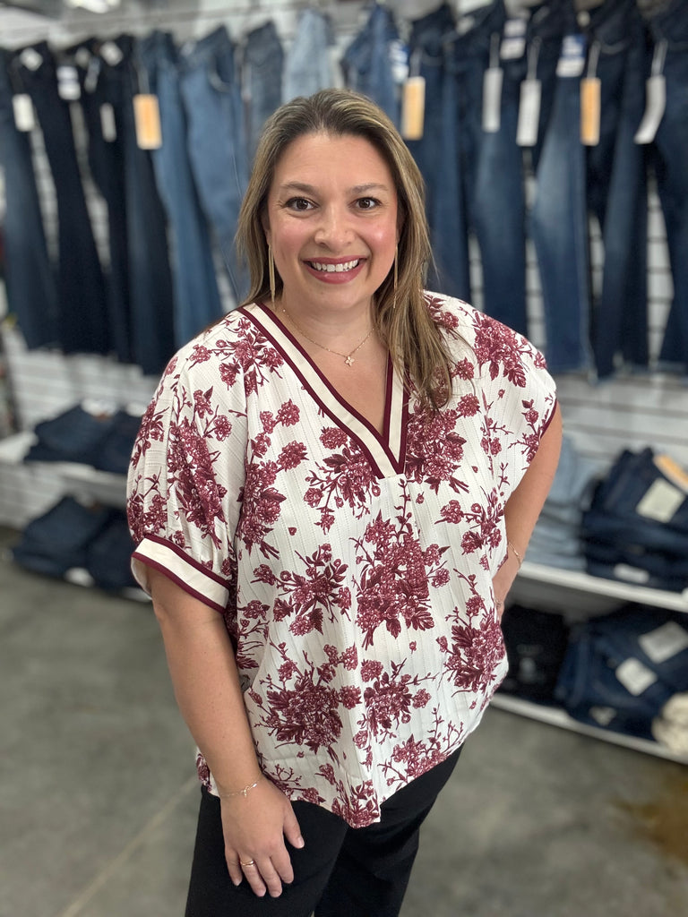 Floral Burst Dolman Top