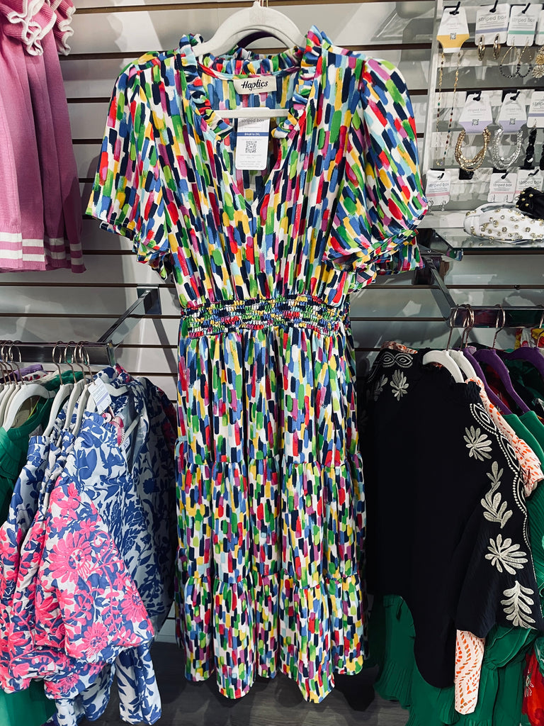 Colorful Swipes Dress