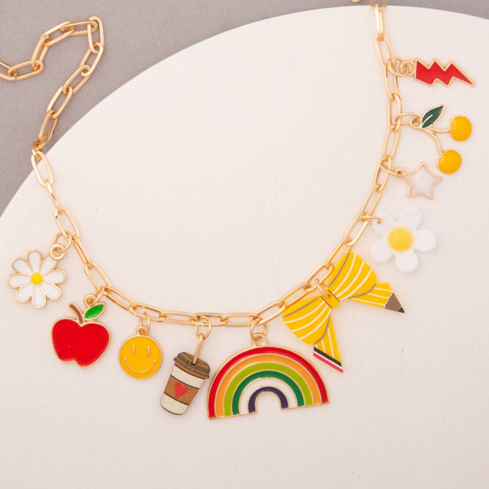 Spring Rainbow Charm Necklace