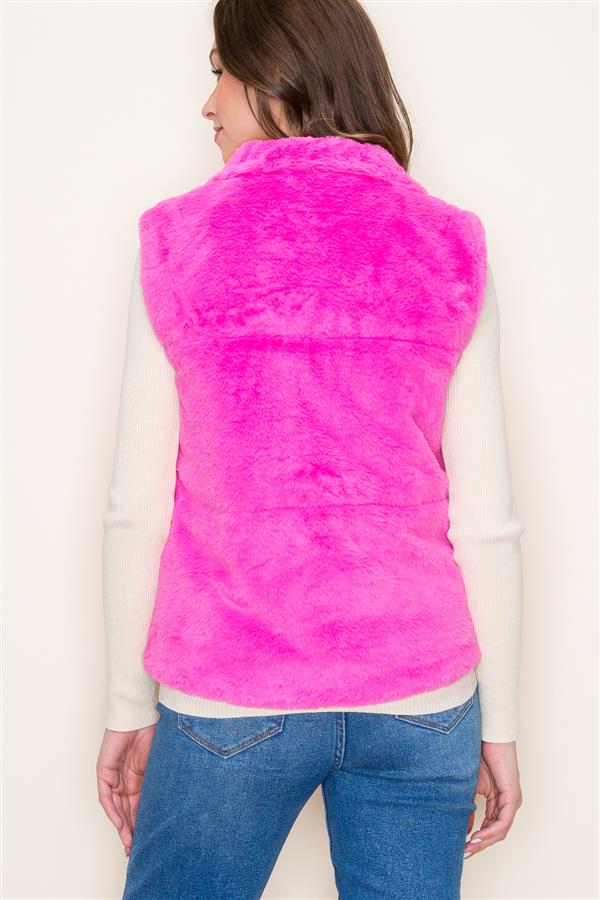 Hot Pink Furry Vest