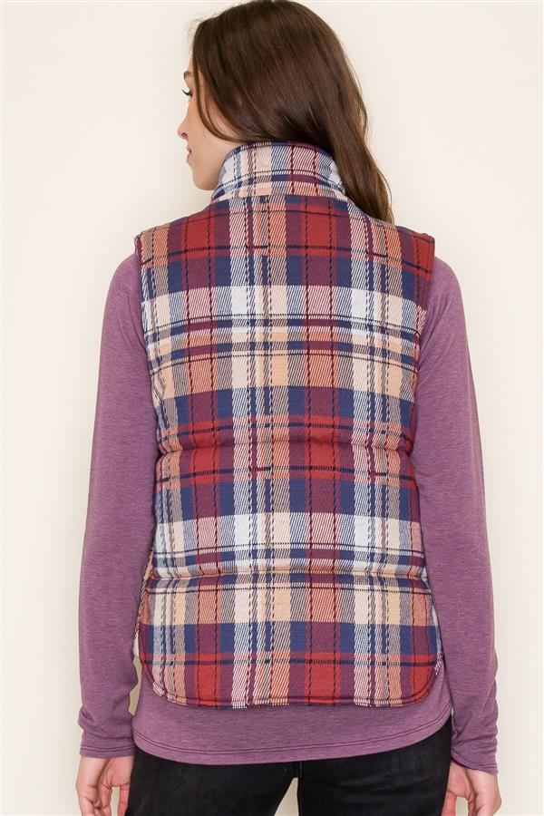 Plaid Puff Vest