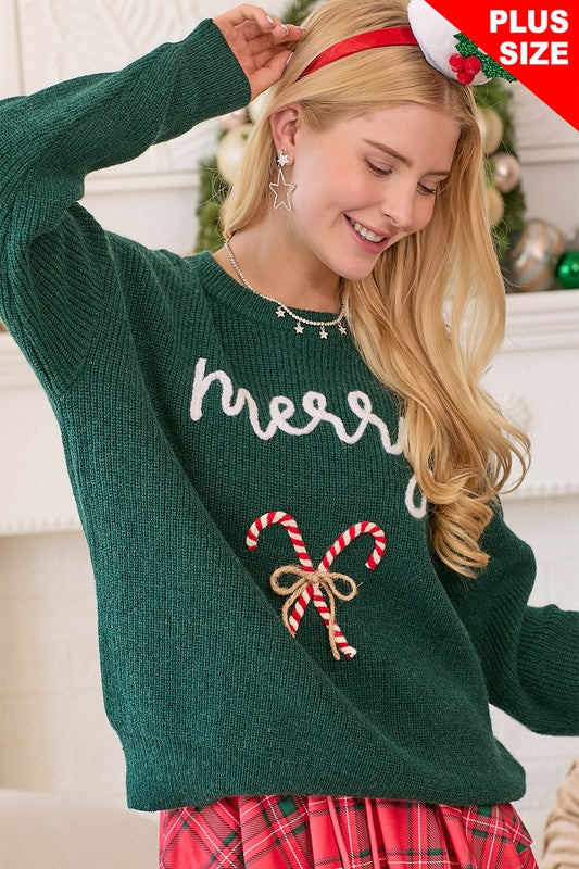 Green Merry Candy Cane Sweater