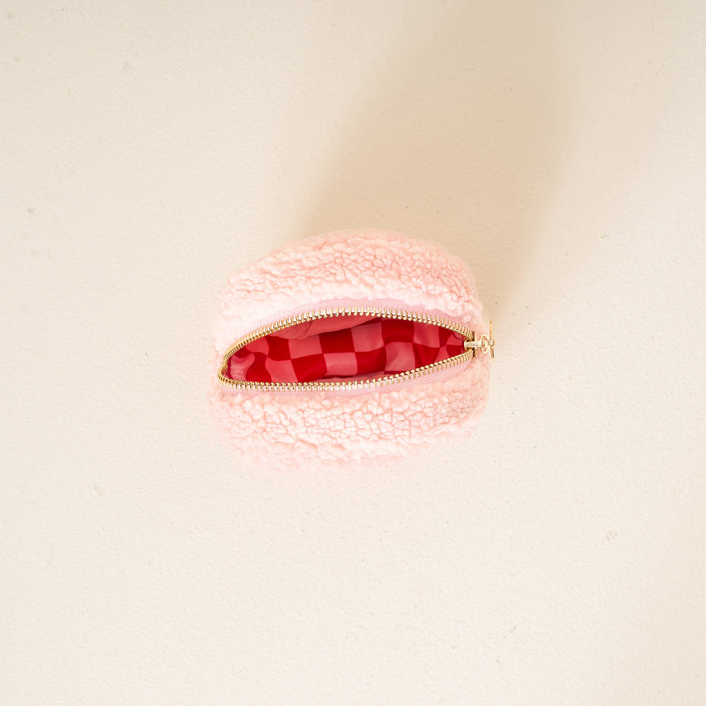 Circle Teddy Pouch, Candy Cane