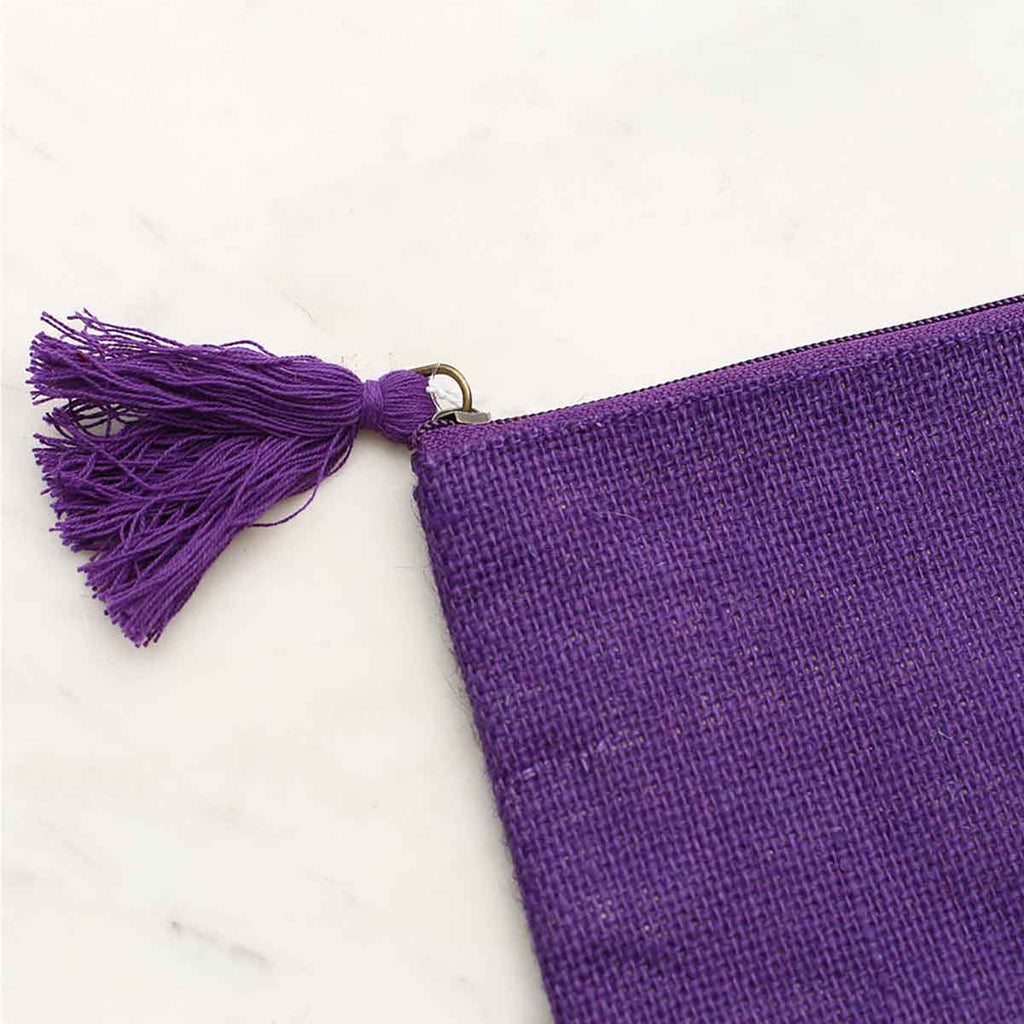 Jute Cosmetic Bag, Purple