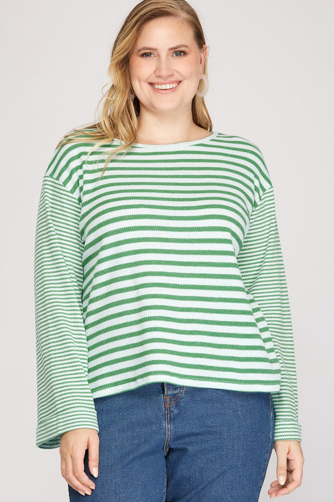 Green Striped Sweater