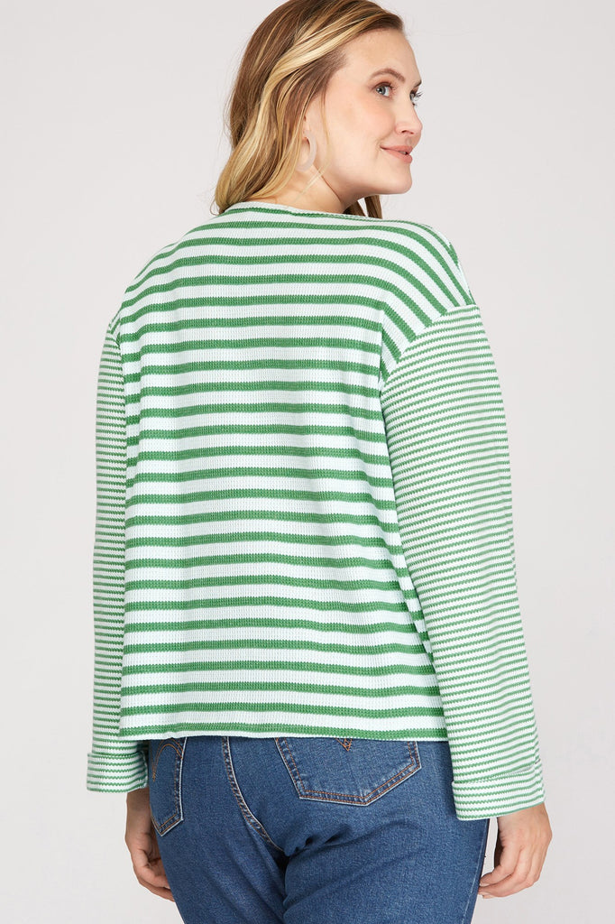 Green Striped Sweater