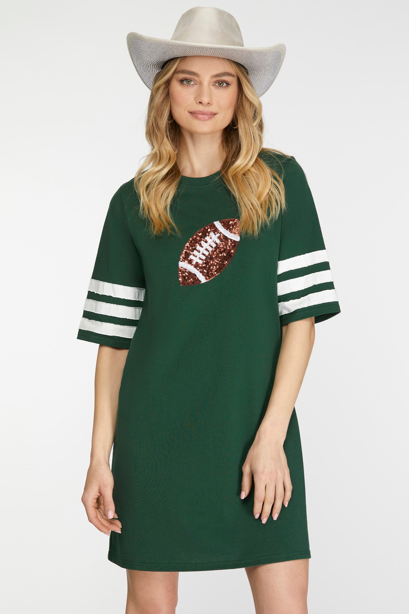 sequin football dress PE Sequin Football Button Down Dress Miss Cocky