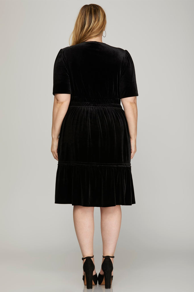 Velvet Short Sleeve Dress