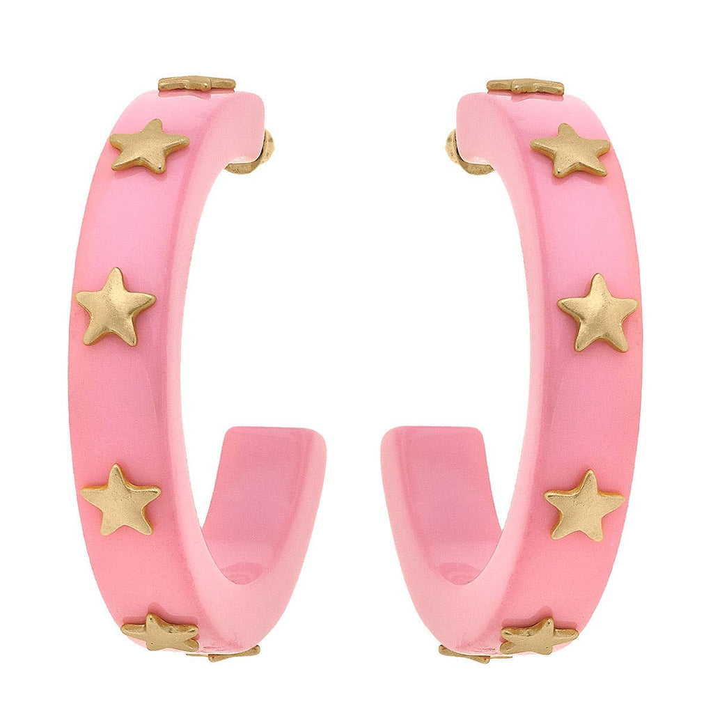 Darla Star Resin Hoop Earrings