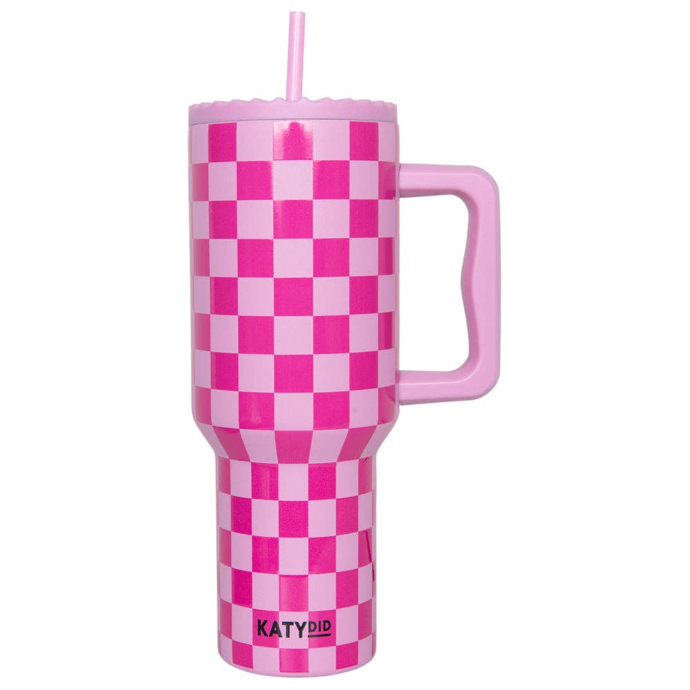 Pink Checker Tumbler