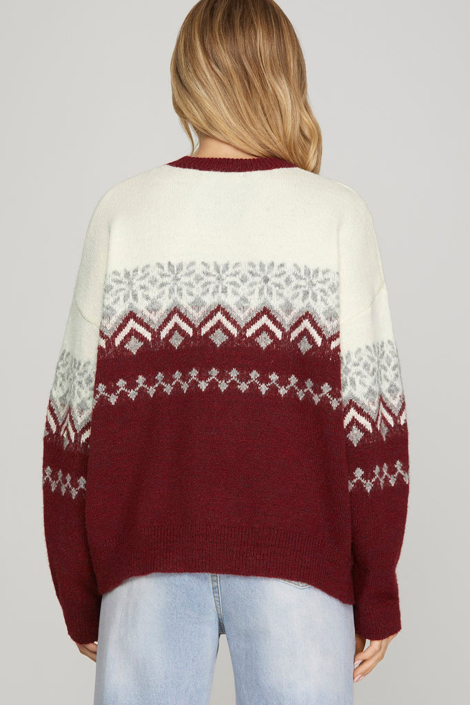 Maroon Argyle Sweater