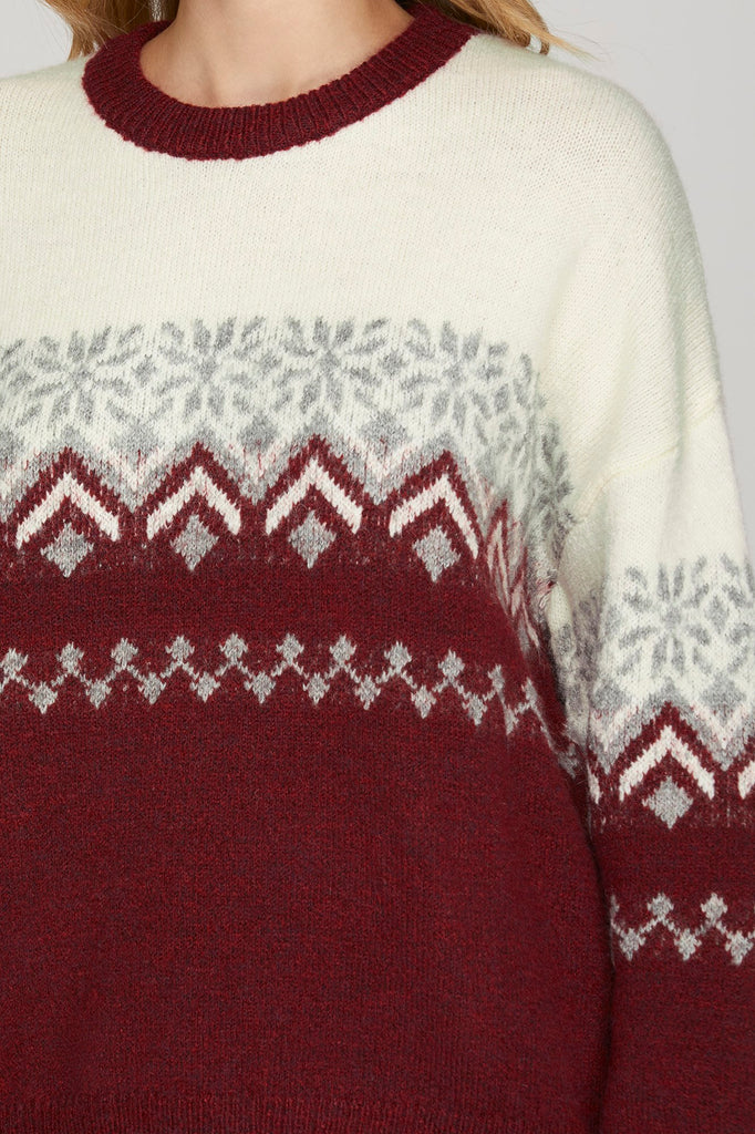 Maroon Argyle Sweater