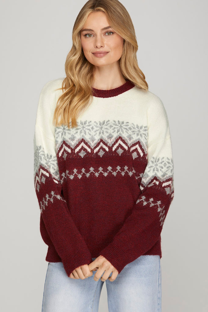 Maroon Argyle Sweater