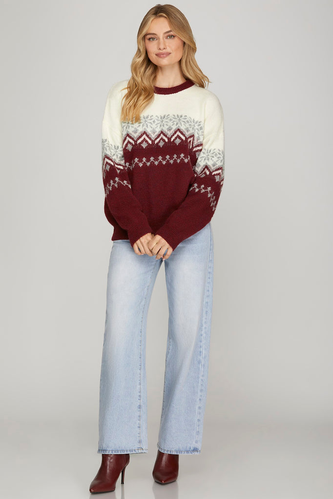 Maroon Argyle Sweater