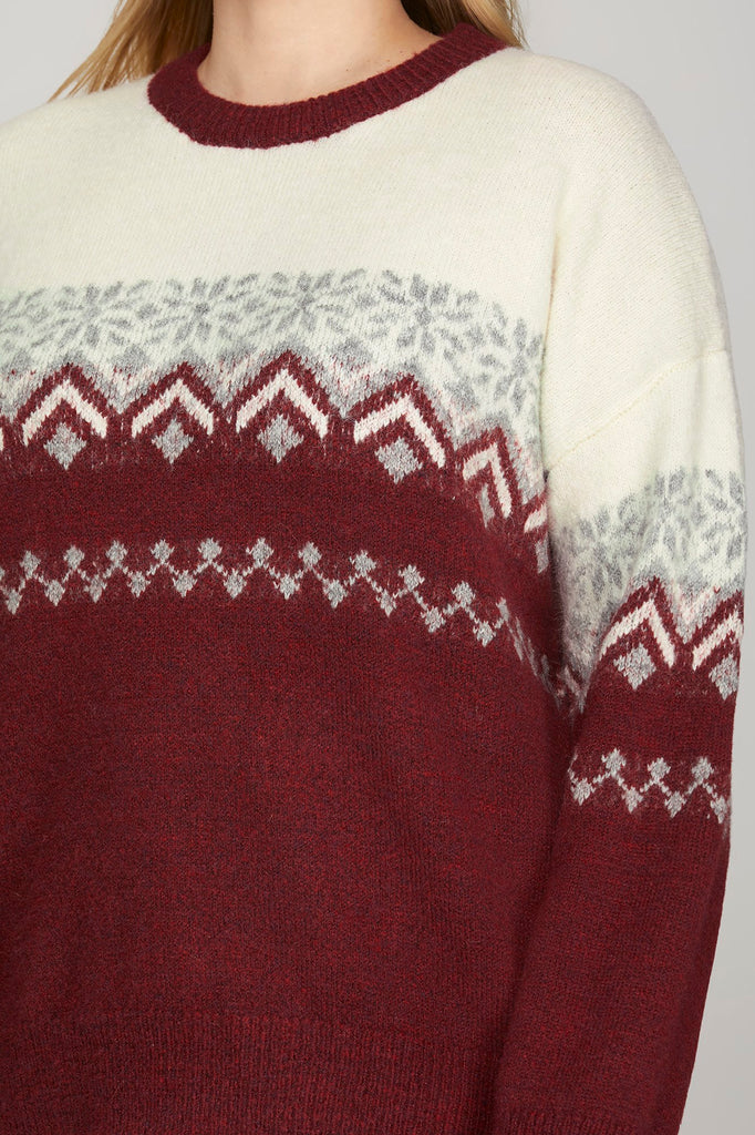 Maroon Argyle Sweater