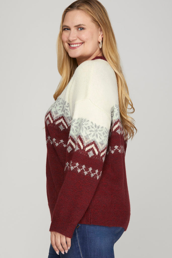Maroon Argyle Sweater