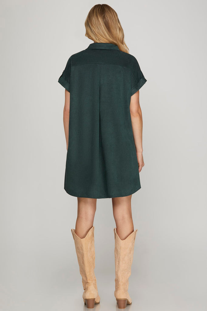 Suede Shirt Dress