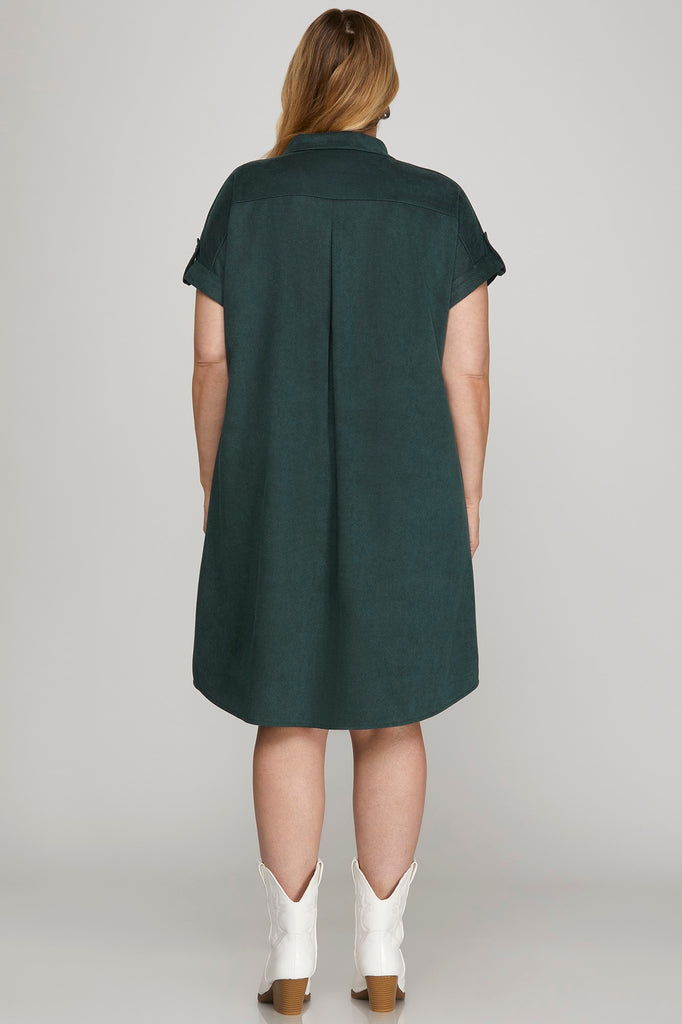 Suede Shirt Dress