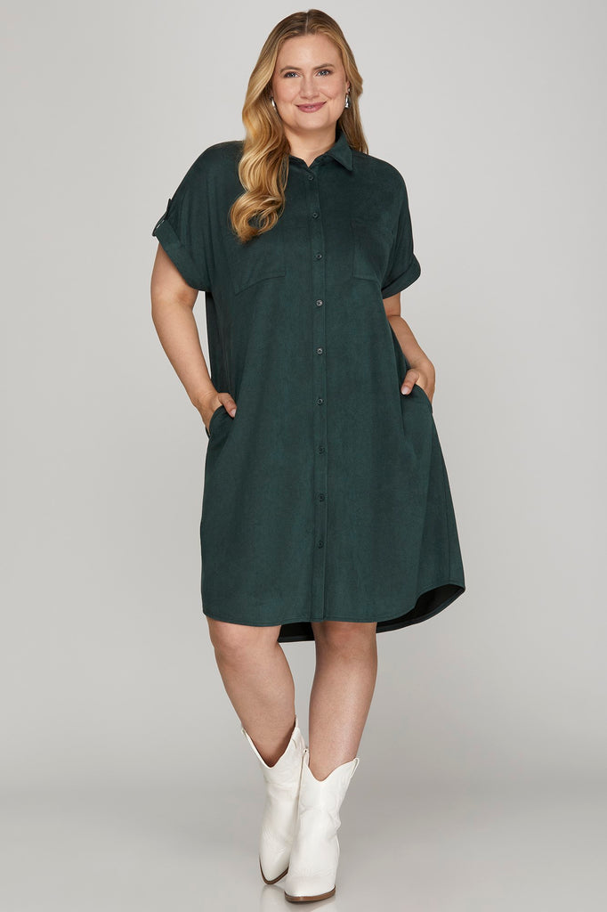 Suede Shirt Dress