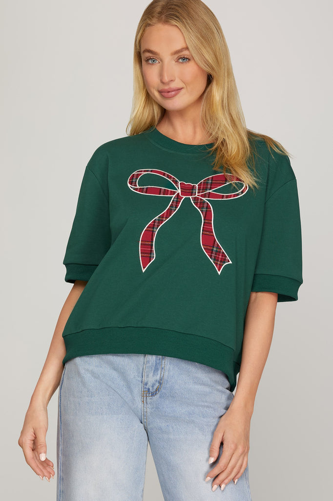 Hunter Bow Plaid Top