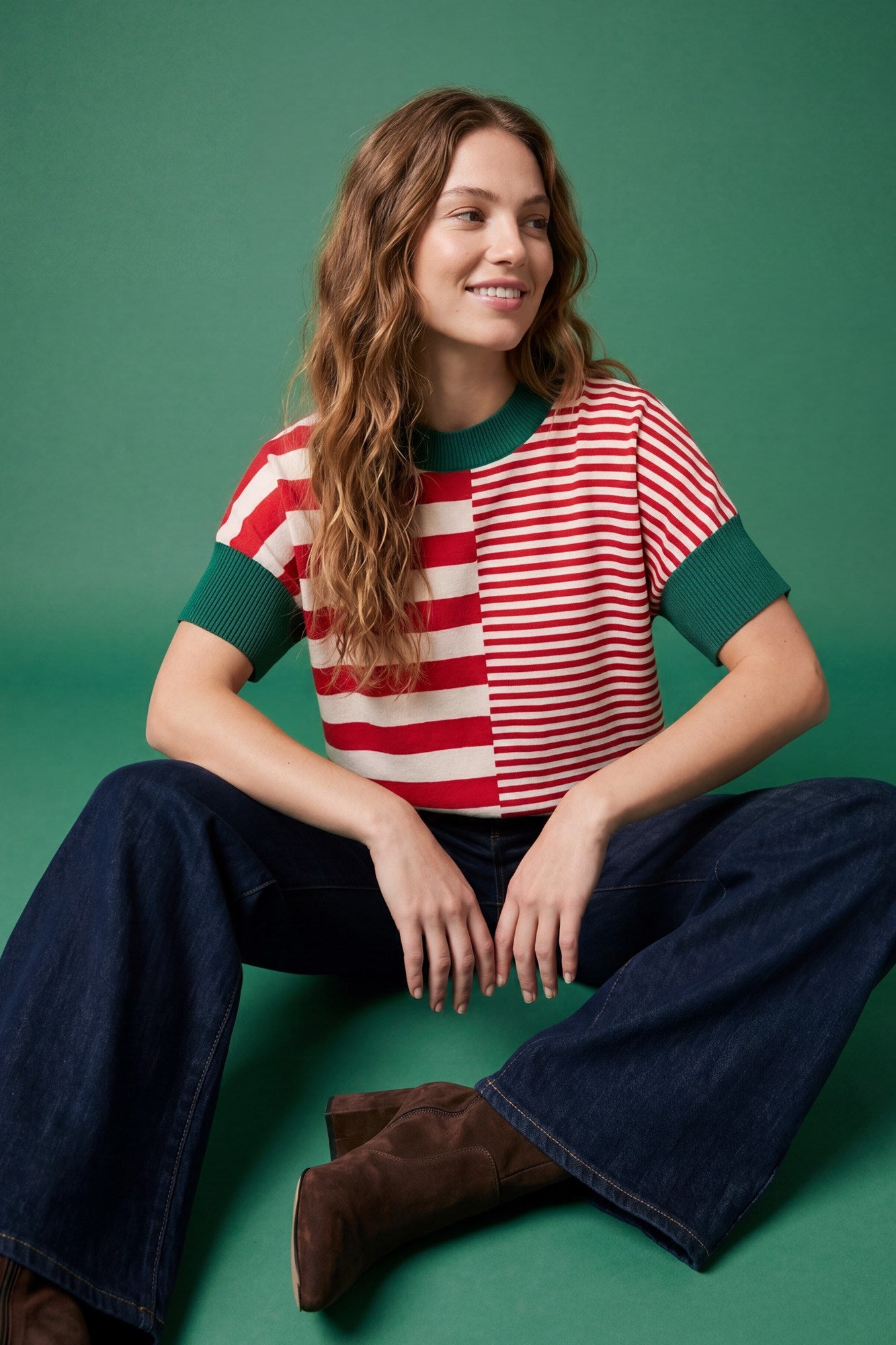 red and green striped sweater dress RL:1024wed Nordstrom Anniversary Sale 2026—Shop Transform your fall wardrobe Size:US 12-16