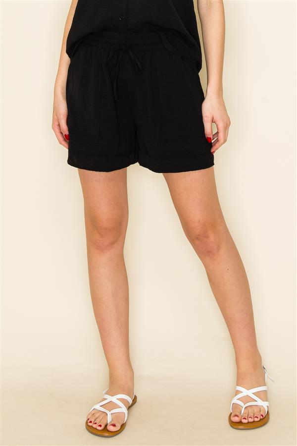 Summer Crinkle Shorts, Black