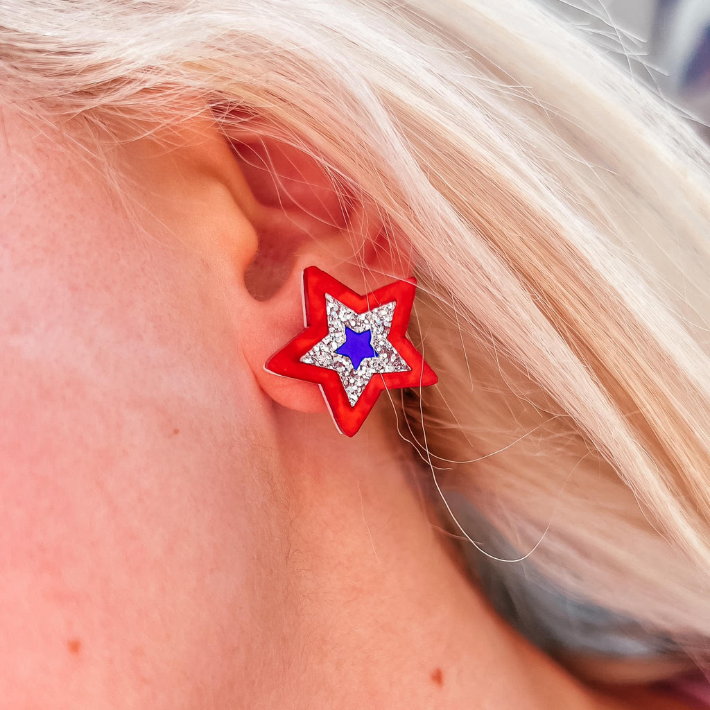 Star Glitter Stud Earrings