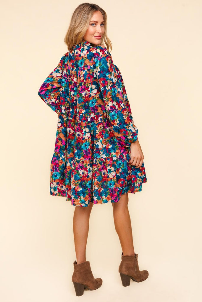 Teal Floral Dress