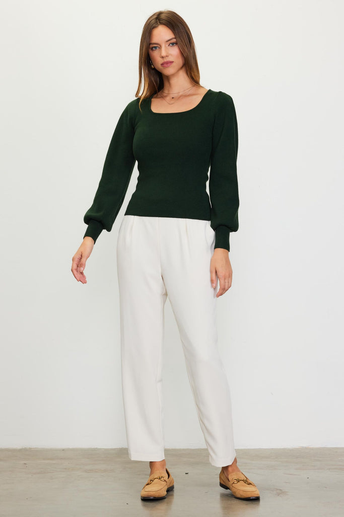 Hunter Square Puff Sleeve Sweater