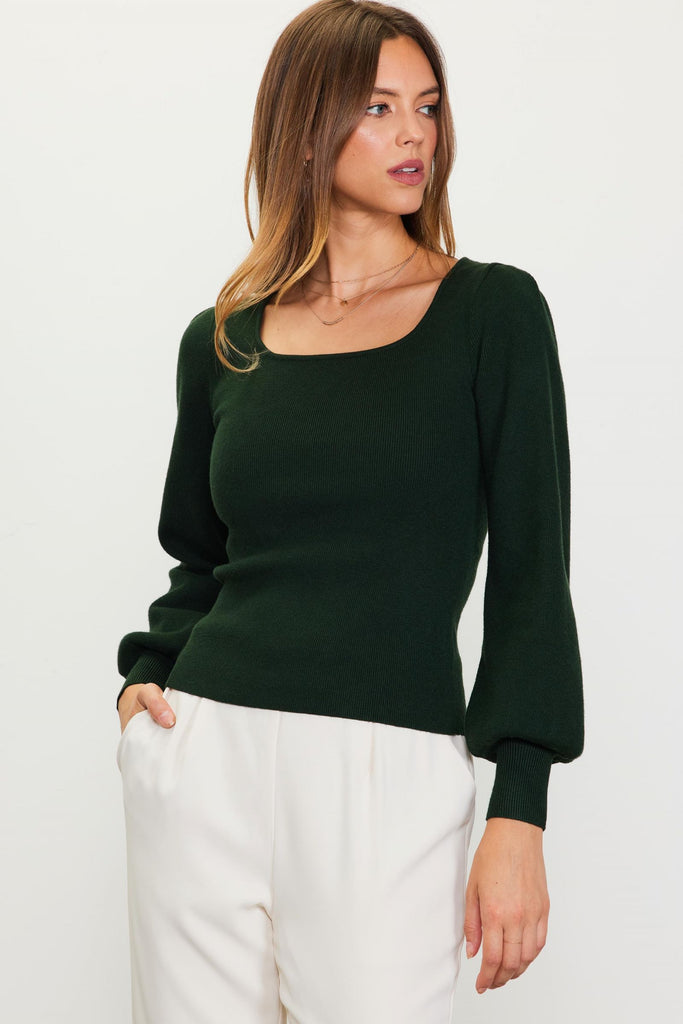 Hunter Square Puff Sleeve Sweater