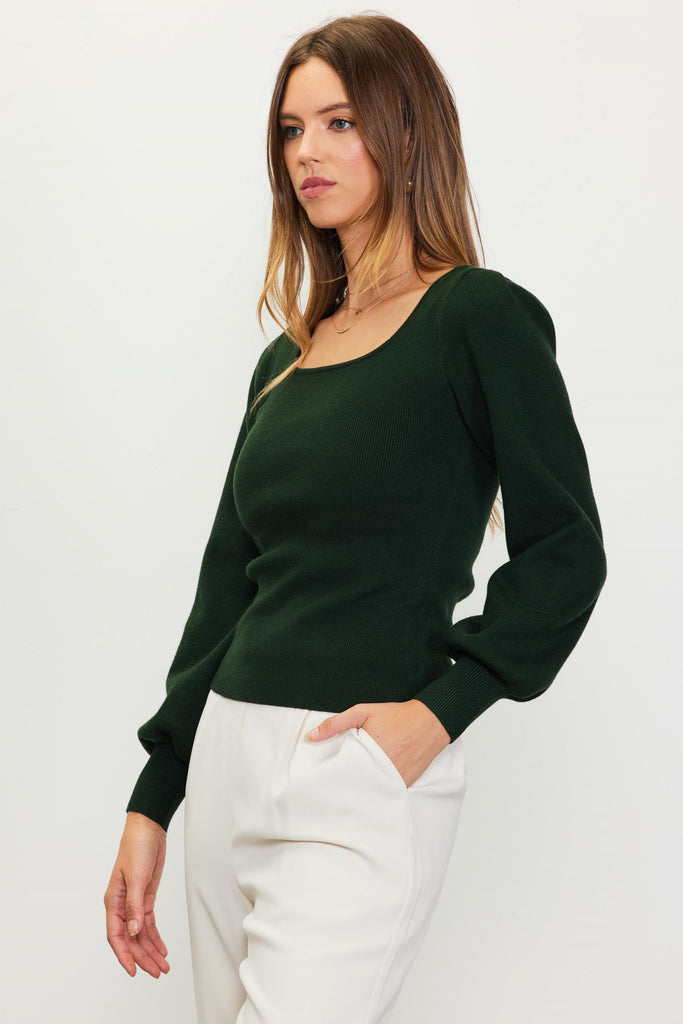 Hunter Square Puff Sleeve Sweater