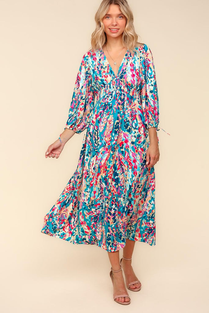 Seaweed Floral Midi Dress