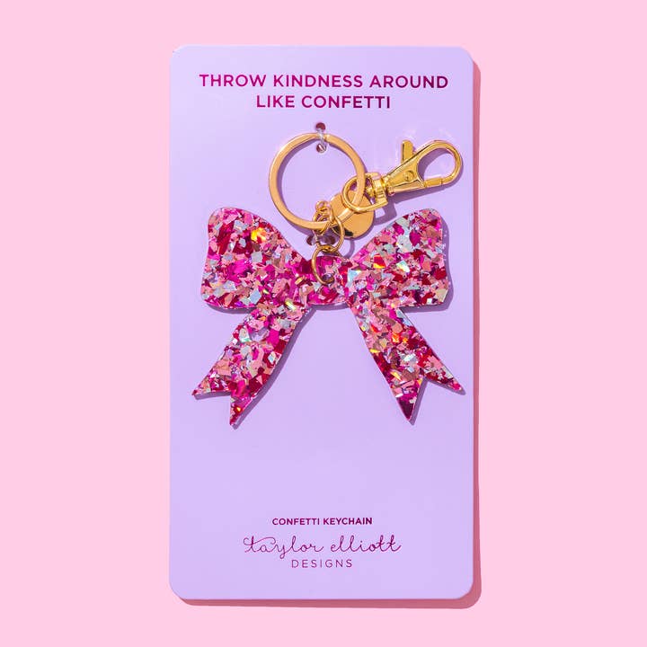 Confetti Bow Keychain