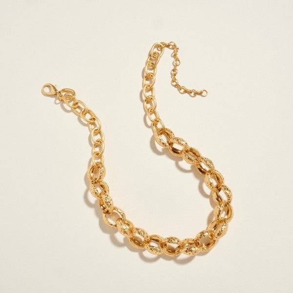 Hammered Rolo Link Necklace