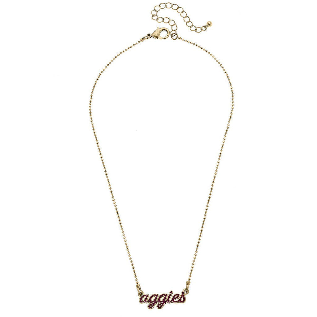 Collegiate Outline Enamel Necklace