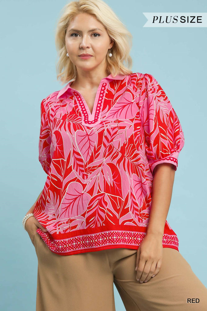 Red Pink Blouse