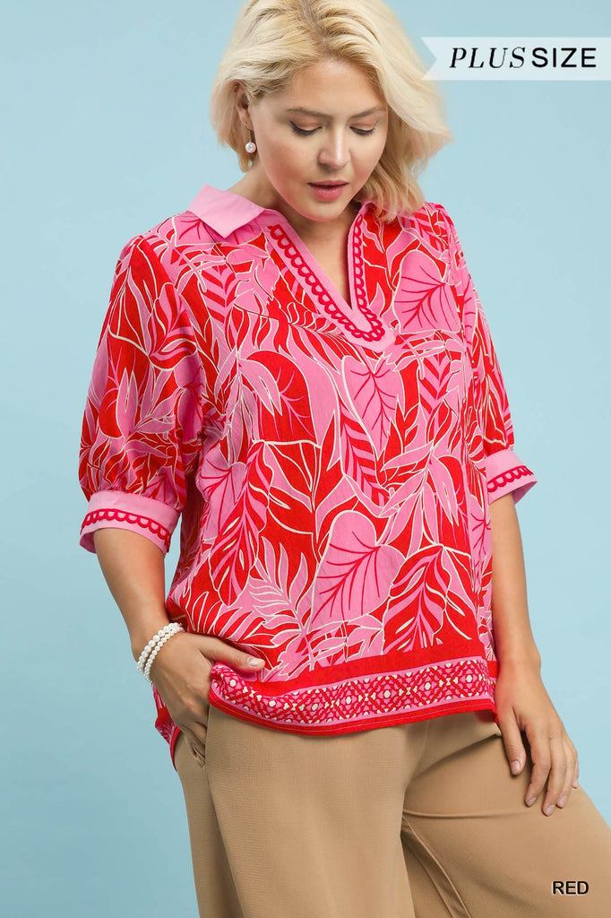 Red Pink Blouse