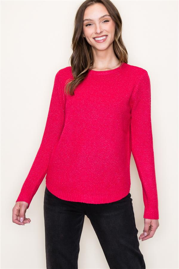 Heathered Scoop Sweater, 3 Colors