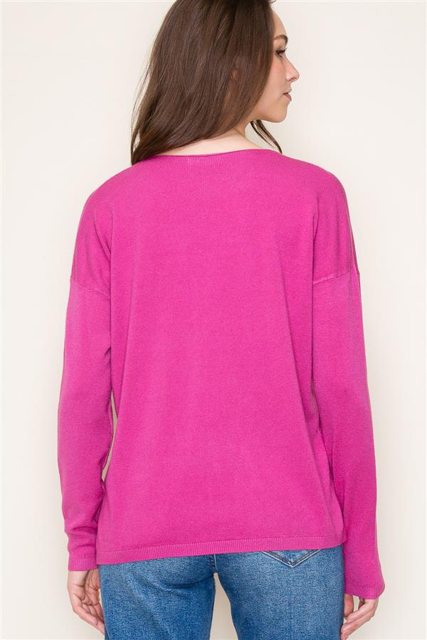 Seamed V-Neck Sweater, 2 Colors