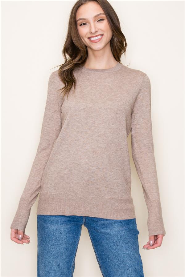 Button Accent Sleeve Sweater, 2 Colors