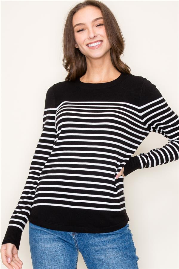 Blocked Stripe Sweaters, 2 Colors