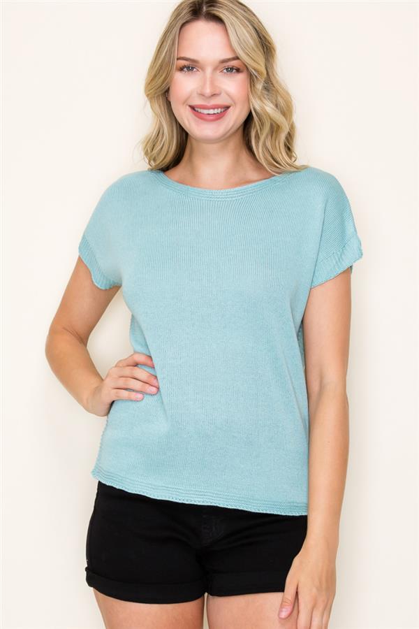 Textured Dusty Blue Top