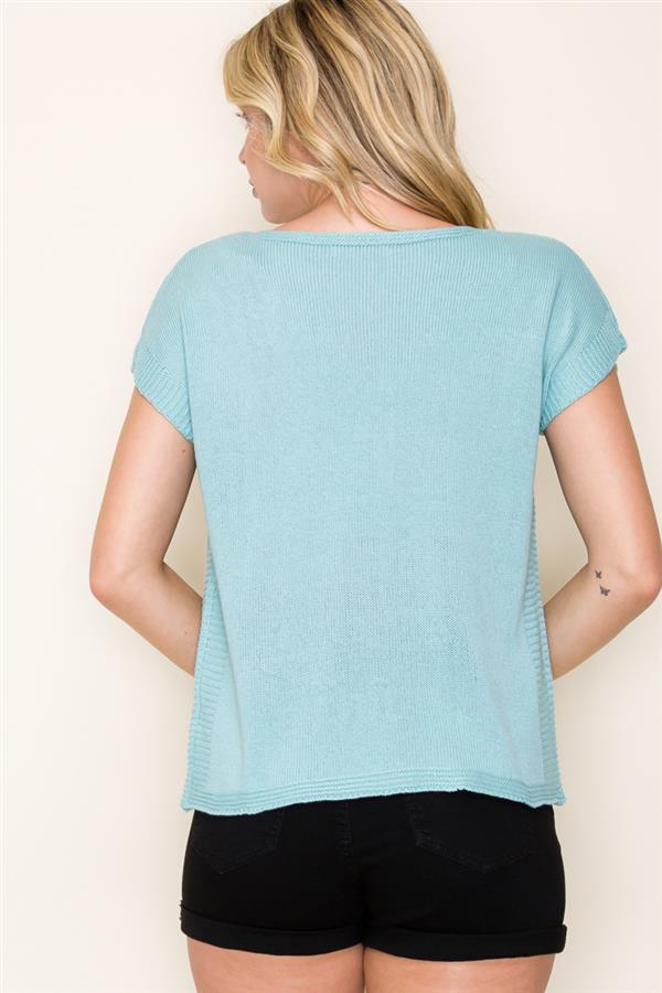 Textured Dusty Blue Top