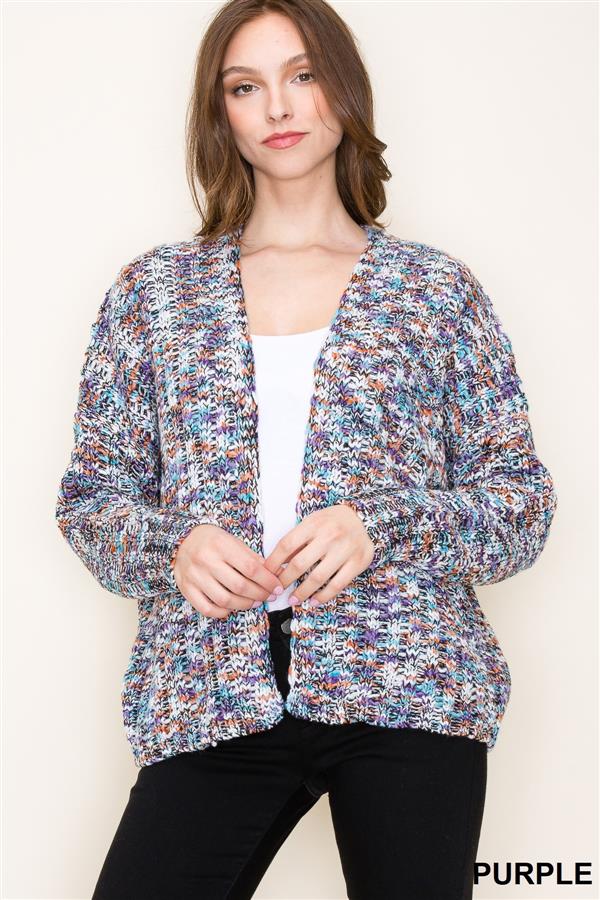 Purple Multi Chunky Cardigan