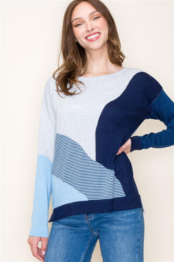Blue Blocks Sweater