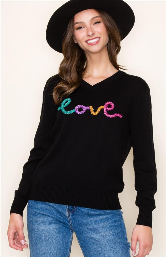 LOVE Glitter Sweater